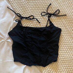 Gilly Hicks Black Corset Camisole with Tie Straps